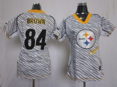 Jerseys Factory Cheap Nike Steelers #84 Antonio Brown Zebra Wome