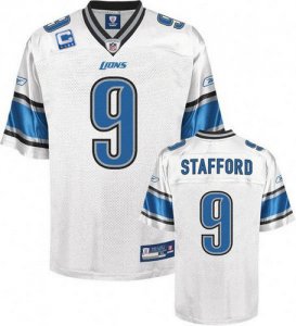 Jerseys Factory Cheap Lions #9 Matthew Stafford White With C Pat
