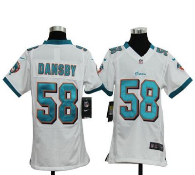Jerseys Factory Cheap Nike Dolphins #58 Karlos Dansby White Yout