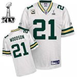Jerseys Factory Cheap Packers #21 Charles Woodson White With Sup