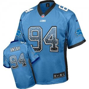 Jerseys Factory Cheap Nike Lions #94 Ziggy Ansah Blue Team Color