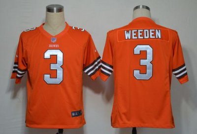 Jerseys Factory Cheap Nike Browns #3 Brandon Weeden Orange Alter