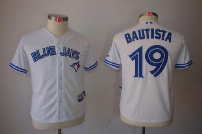 Jerseys Factory Cheap Blue Jays #19 Jose Bautista White New Cool
