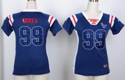 Jerseys Factory Cheap Nike Texans #99 J.J. Watt Navy Blue Women'