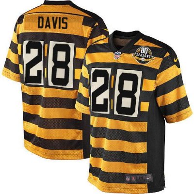 Jerseys Factory Cheap Nike Steelers #28 Sean Davis Yellow/Black