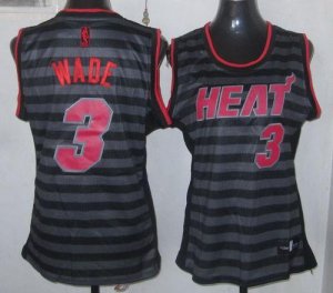 Jerseys Factory Cheap Heat #3 Dwyane Wade Black/Grey Women's Gro