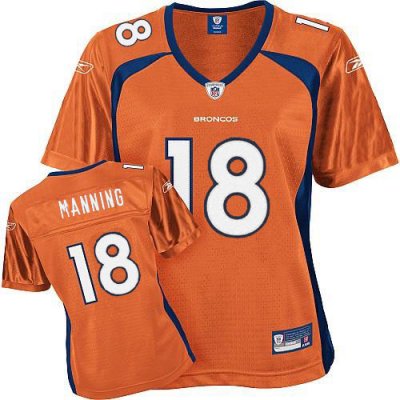 Jerseys Factory Cheap Broncos #18 Peyton Manning Orange Women's