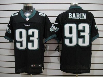 Jerseys Factory Cheap Nike Eagles #93 Jason Babin Black Alternat