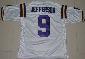 Jerseys Factory Cheap LSU Tigers #9 Jordan Jefferson White Embro