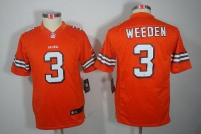 Jerseys Factory Cheap Nike Browns #3 Brandon Weeden Orange Alter
