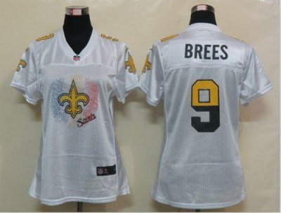 Jerseys Factory Cheap Nike Saints #9 Drew Brees White Women's Fe