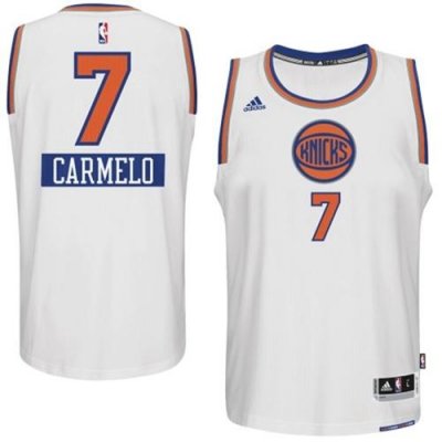 Jerseys Factory Cheap Knicks #7 Carmelo Anthony White 2014-15 Ch
