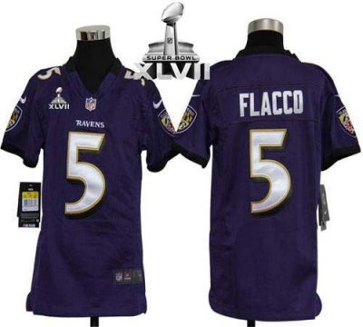 Jerseys Factory Cheap Nike Ravens #5 Joe Flacco Purple Team Colo