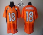 Jerseys Factory Cheap Nike Broncos #18 Peyton Manning Orange Tea