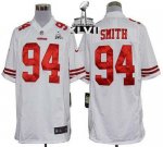 Jerseys Factory Cheap Nike 49ers #94 Justin Smith White Super Bo