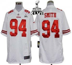 Jerseys Factory Cheap Nike 49ers #94 Justin Smith White Super Bo