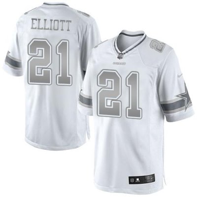 Jerseys Factory Cheap Nike Cowboys #21 Ezekiel Elliott White Men