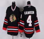 Jerseys Factory Cheap Blackhawks #4 Nikals Hjalmarsson Black Emb