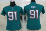 Jerseys Factory Cheap Nike Dolphins #91 Cameron Wake Aqua Green