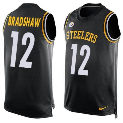 Jerseys Factory Cheap Nike Steelers #12 Terry Bradshaw Black Tea