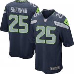 Jerseys Factory Cheap Nike Seahawks #25 Richard Sherman Steel Bl