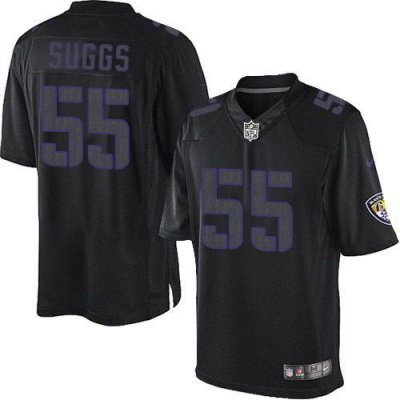 Jerseys Factory Cheap Nike Ravens #55 Terrell Suggs Black Men's
