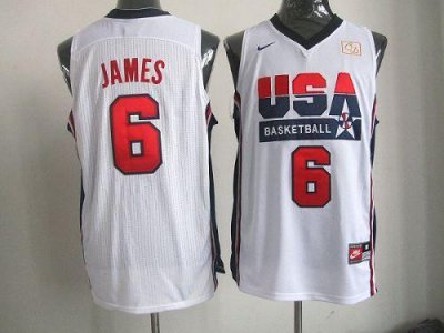Jerseys Factory Cheap Nike Team USA #6 LeBron James White 2012 U