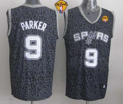Jerseys Factory Cheap Spurs #9 Tony Parker Black Crazy Light Fin