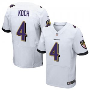 Jerseys Factory Cheap Nike Ravens #4 Sam Koch White Men's Stitch