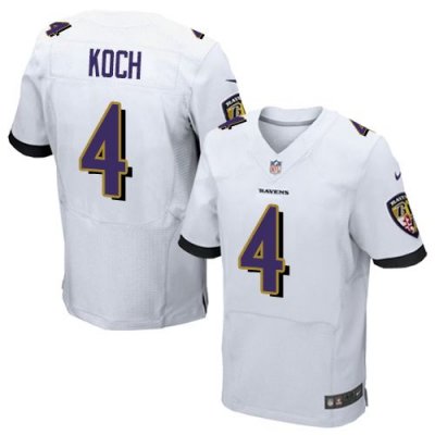 Jerseys Factory Cheap Nike Ravens #4 Sam Koch White Men's Stitch