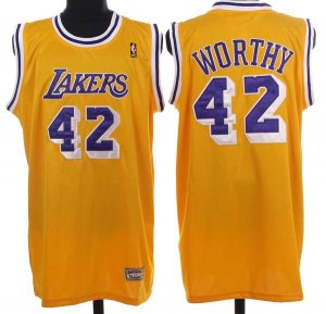 Jerseys Factory Cheap Mitchell&Ness Lakers #42 James Worthy Embr