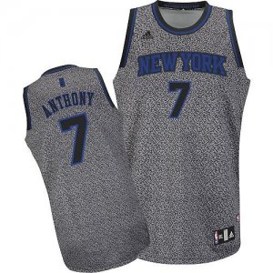 Jerseys Factory Cheap Knicks #7 Carmelo Anthony Grey Static Fash
