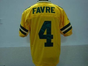 Jerseys Factory Cheap Packers #4 Brett Favre Yellow Stitched NFL