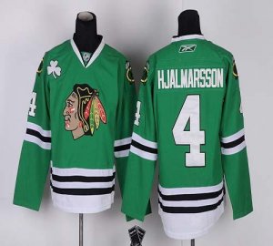 Jerseys Factory Cheap Blackhawks #4 Nikals Hjalmarsson Green Emb