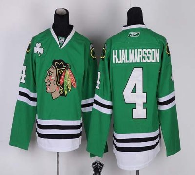 Jerseys Factory Cheap Blackhawks #4 Nikals Hjalmarsson Green Emb