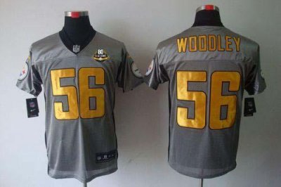 Jerseys Factory Cheap Nike Steelers #56 LaMarr Woodley Grey Shad