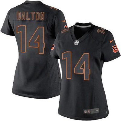 Jerseys Factory Cheap Nike Bengals #14 Andy Dalton Black Impact