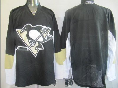 Jerseys Factory Cheap Penguins Blank BLack Embroidered NHL Jerse