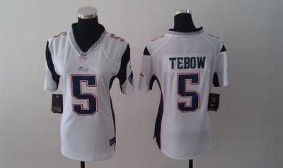 Jerseys Factory Cheap Nike Patriots #5 Tim Tebow White Women's E