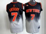 Jerseys Factory Cheap Knicks #7 Carmelo Anthony Black/Grey Fadea