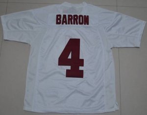 Jerseys Factory Cheap Crimson Tide #4 Mark Barron White Embroide