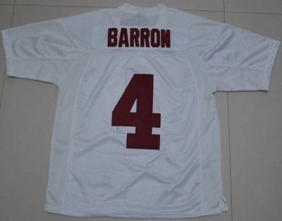 Jerseys Factory Cheap Crimson Tide #4 Mark Barron White Embroide
