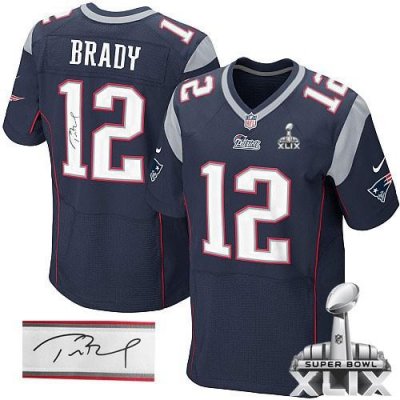 Jerseys Factory Cheap Nike Patriots #12 Tom Brady Navy Blue Team