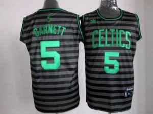 Jerseys Factory Cheap Celtics #5 Kevin Garnett Black/Grey Groove