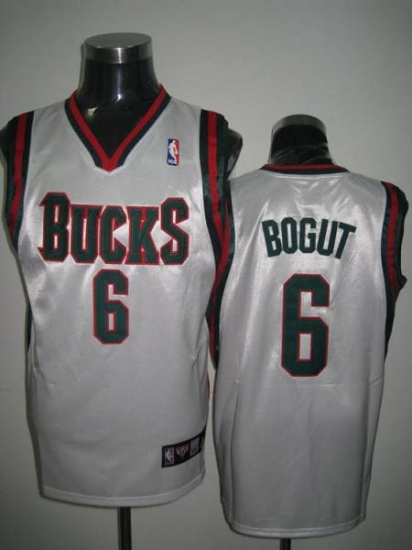 Jerseys Factory Cheap Bucks #6 Andrew Bogut Embroidered White NB - Click Image to Close