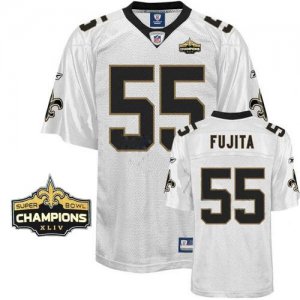 Jerseys Factory Cheap Saints #55 Scott Fujita White Super Bowl X