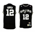 Jerseys Factory Cheap Spurs #12 Bruce Bowen Black Throwback Stit