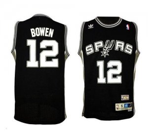 Jerseys Factory Cheap Spurs #12 Bruce Bowen Black Throwback Stit