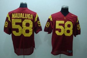 Jerseys Factory Cheap Trojans #58 Rey Maualuga Red Embroidered N