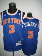 Jerseys Factory Cheap Knicks #3 John Starks Blue Throwback Stitc